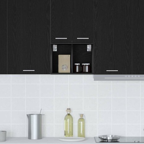 Hangkast Zwart Eiken 30 x 29,5 x 40 cm Bewerkt hout 4