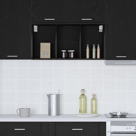 Hangkast Zwart Eiken 40 x 29,5 x 80 cm Bewerkt hout 4