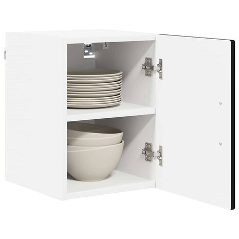 Wandkast PORTO Zwart 30 x 31 x 40 cm Bewerkt hout 3