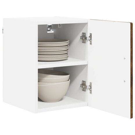 Wandkast PORTO Gerookt eiken 30 x 31 x 40 cm Bewerkt hout 3