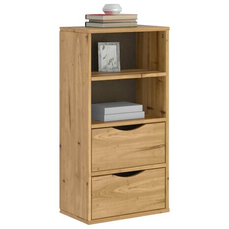 Bijzetkast met lades 40x24x79 cm massief grenenhout 1