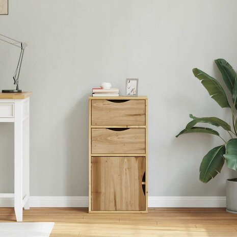 Bijzetkast met lades ODDA 40x24x79 cm massief grenenhout 3
