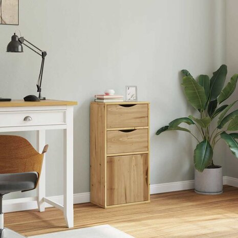 Bijzetkast met lades ODDA 40x24x79 cm massief grenenhout 4