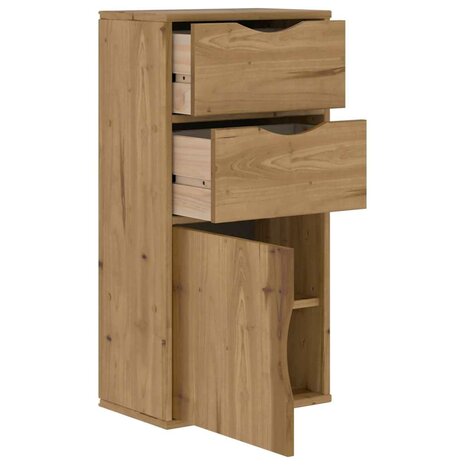 Bijzetkast met lades ODDA 40x24x79 cm massief grenenhout 5