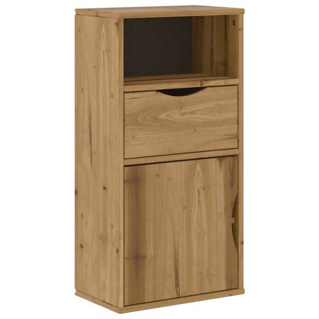 Bijzetkast met lade ODDA 40x24x79 cm massief grenenhout 2