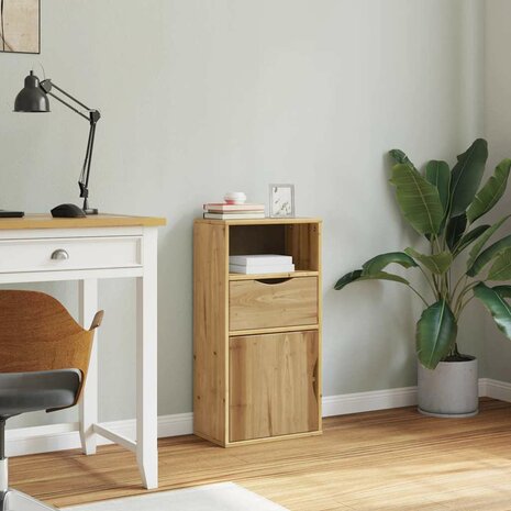 Bijzetkast met lade ODDA 40x24x79 cm massief grenenhout 4
