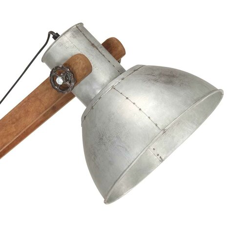 Vloerlamp E27 massief mangohout zilverkleurig 6
