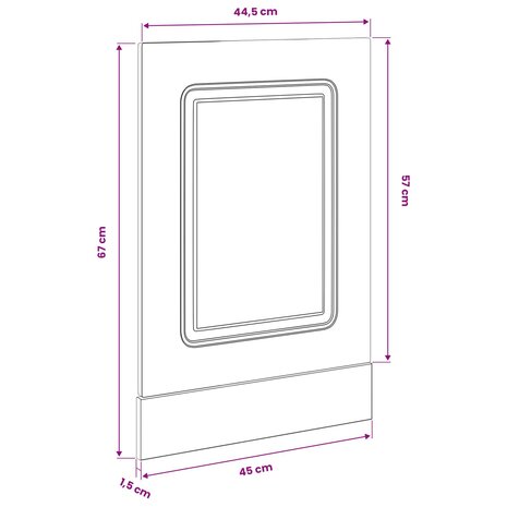 Vaatwasserpaneel Kalmar Zwart Eiken 45 x 1,5 x 57 cm 9