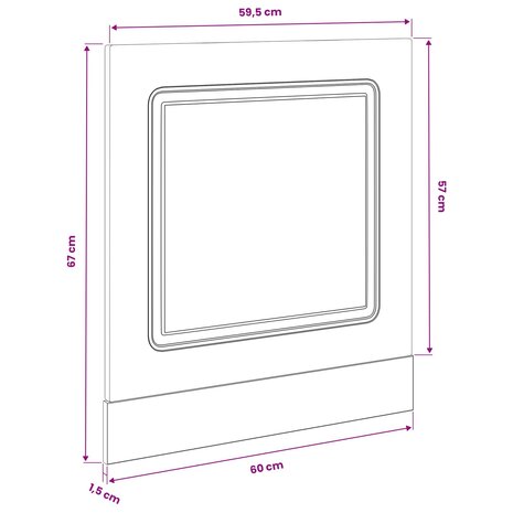 Vaatwasserpaneel Kalmar Zwart Eiken 60 x 1,5 x 57 cm 9
