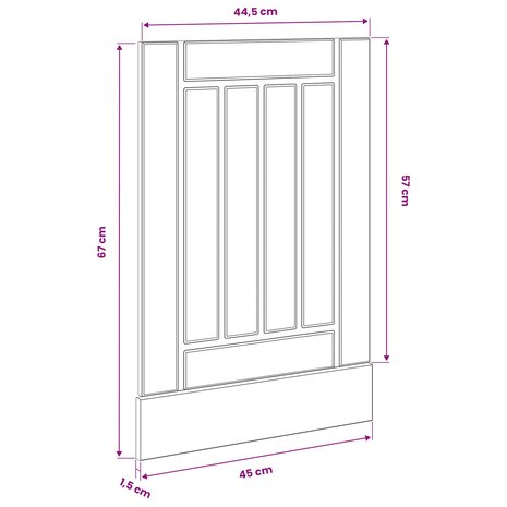 Vaatwasserpaneel LUCCA Zwart eiken 45 x 1,5 x 57 cm 9