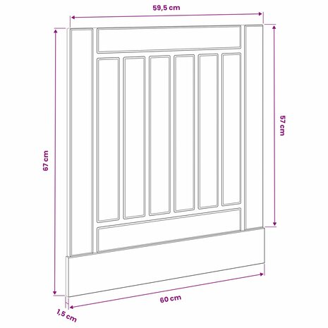 Vaatwasserpaneel LUCCA Zwart eiken 60 x 1,5 x 57 cm 9