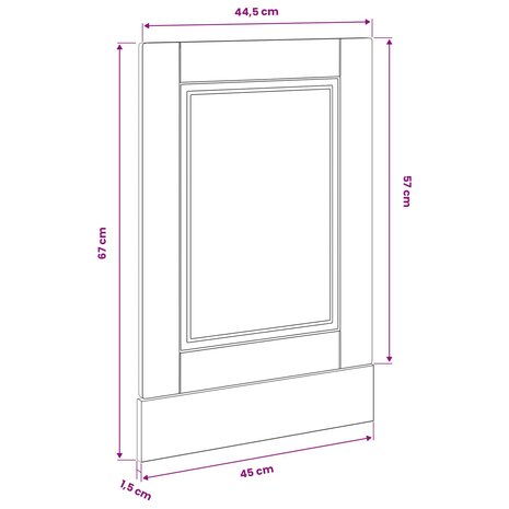 Vaatwasserpaneel PORTO Zwart Eiken 45 x 1,5 x 57 cm 9