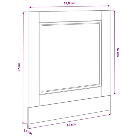 Vaatwasserpaneel PORTO Zwart Eiken 60 x 1,5 x 57 cm 9