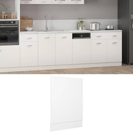 Vaatwasserpaneel Lyon 45x3x67 cm bewerkt hout wit 1
