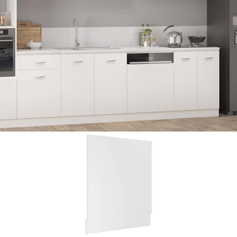 Vaatwasserpaneel Lyon 59,5x3x67 cm bewerkt hout wit 1
