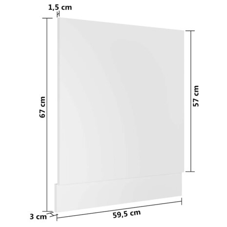 Vaatwasserpaneel Lyon 59,5x3x67 cm bewerkt hout wit 6