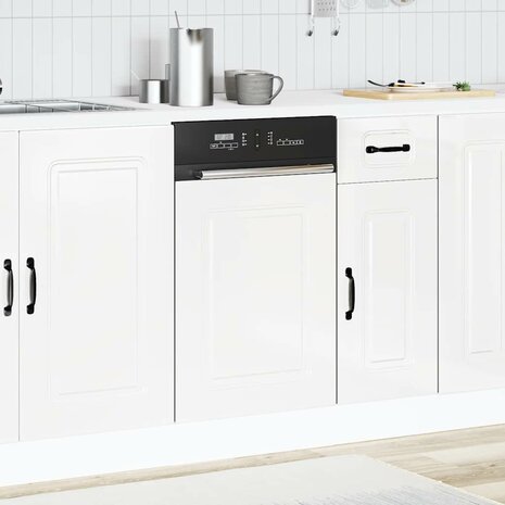 Vaatwasserpaneel Kalmar 45x1,5x57 cm bewerkt hout hoogglans wit 3
