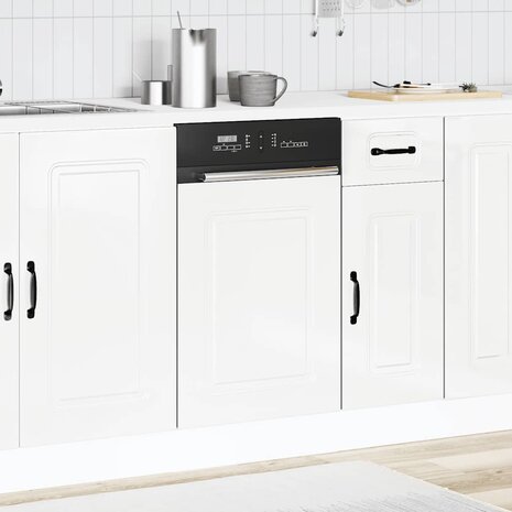 Vaatwasserpaneel Kalmar 45x1,5x57 cm bewerkt hout hoogglans wit 4