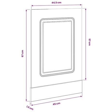Vaatwasserpaneel Kalmar 45x1,5x57 cm bewerkt hout betongrijs 8