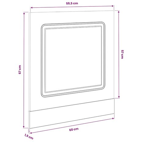 Vaatwasserpaneel Kalmar 60x1,5x57 cm bewerkt hout zwart 8