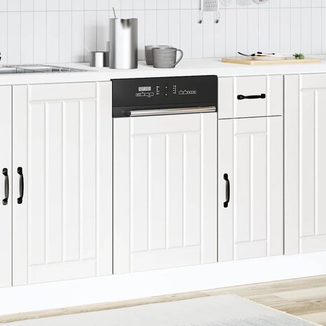 Vaatwasserpaneel Lucca bewerkt hout wit 3