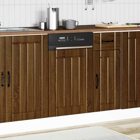 Vaatwasserpaneel Lucca bewerkt hout bruin eikenkleur 3