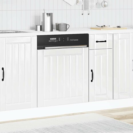 Vaatwasserpaneel Lucca bewerkt hout hoogglans wit 3