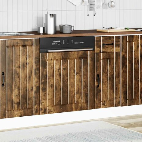 Vaatwasserpaneel Lucca bewerkt hout gerookt eikenkleurig 3