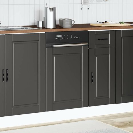 Vaatwasserpaneel Porto 45x1,5x57 cm bewerkt hout zwart 3