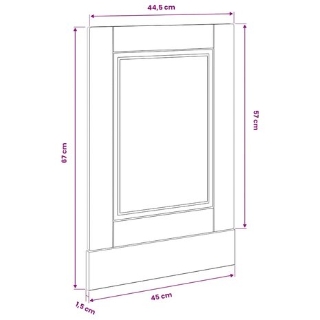 Vaatwasserpaneel Porto 45x1,5x57 cm bewerkt hout sonoma eikenkleur 8