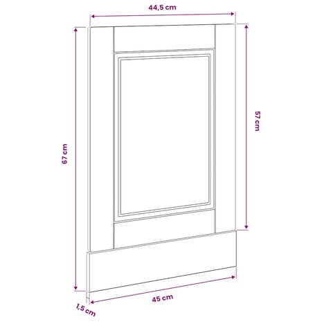 Vaatwasserpaneel Porto 45x1,5x57 cm bewerkt hout oud houtkleurig 8