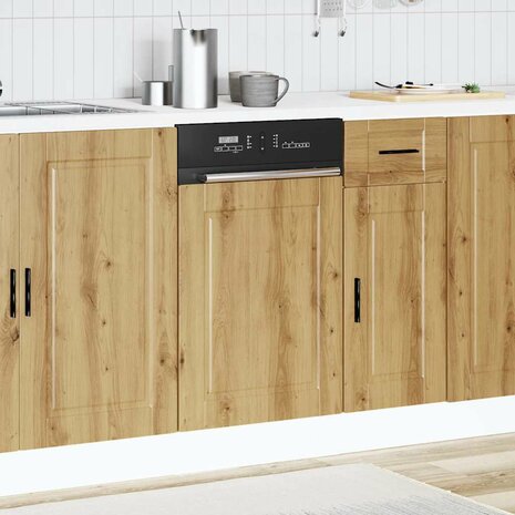 Vaatwasserpaneel Porto 45x1,5x57 cm bewerkt hout artisanaal eiken 3
