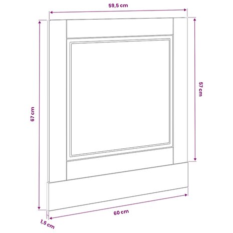 Vaatwasserpaneel Porto 60x1,5x57 cm bewerkt hout wit 8