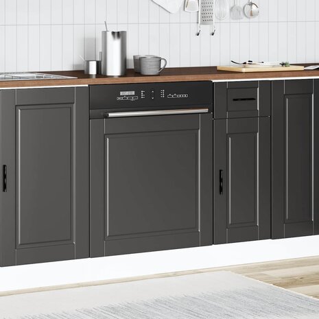 Vaatwasserpaneel Porto 60x1,5x57 cm bewerkt hout zwart 3