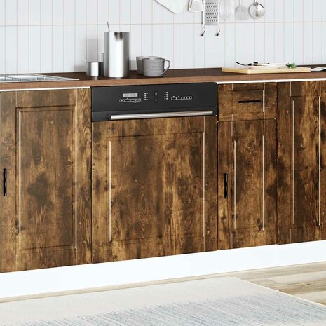 Vaatwasserpaneel Porto 60x1,5x57 cm bewerkt hout gerookt eiken 3