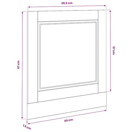 Vaatwasserpaneel Porto 60x1,5x57 cm bewerkt hout gerookt eiken 8