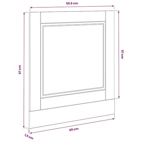 Vaatwasserpaneel Porto 60x1,5x57cm bewerkt hout grijs sonoma eiken 8