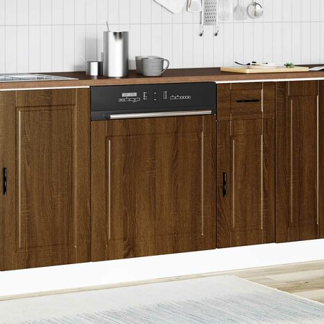 Vaatwasserpaneel Porto 60x1,5x57 cm bewerkt hout bruin eikenkleur 3