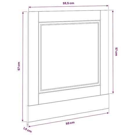 Vaatwasserpaneel Porto 60x1,5x57 cm bewerkt hout bruin eikenkleur 8