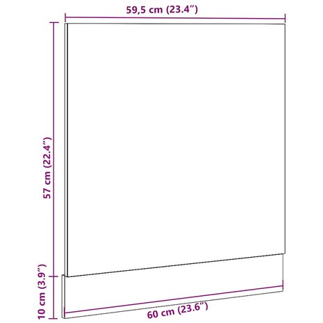 Vaatwasserpaneel Lyon 60x1,5x67 cm bewerkt hout artisanaal eiken 8