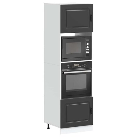 Ovenkasten 2 st Kalmar bewerkt hout zwart 1