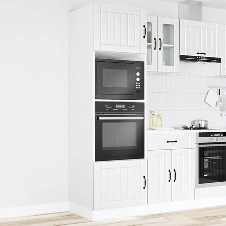 Ovenkasten 2 st Lucca bewerkt hout wit 3