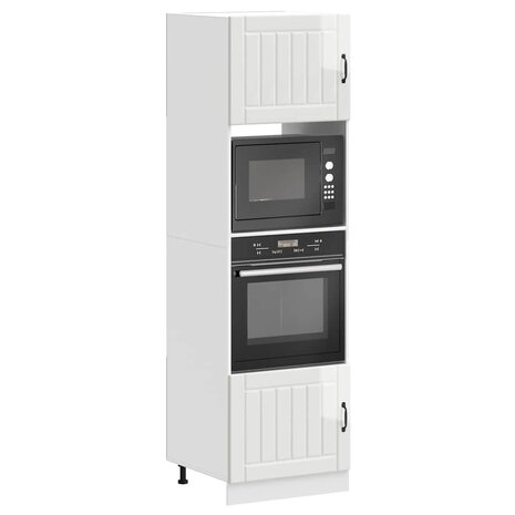 Ovenkasten 2 st Lucca bewerkt hout glanzend wit 1