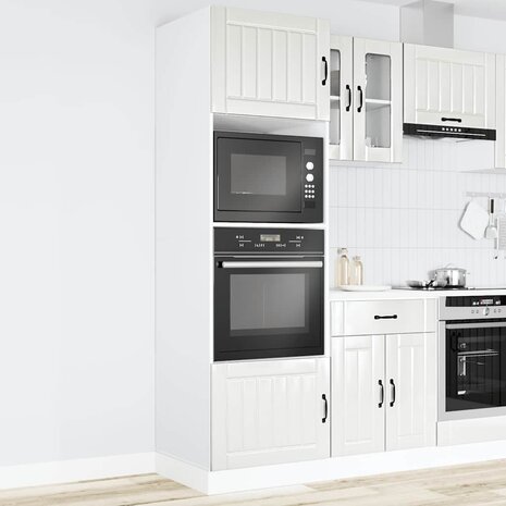 Ovenkasten 2 st Lucca bewerkt hout glanzend wit 3