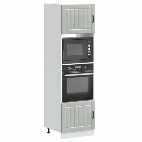 Ovenkasten 2 st Lucca bewerkt hout betongrijs 1