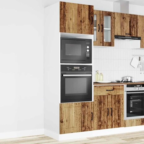 Ovenkasten 2 st Lucca bewerkt hout oud houtkleurig 3
