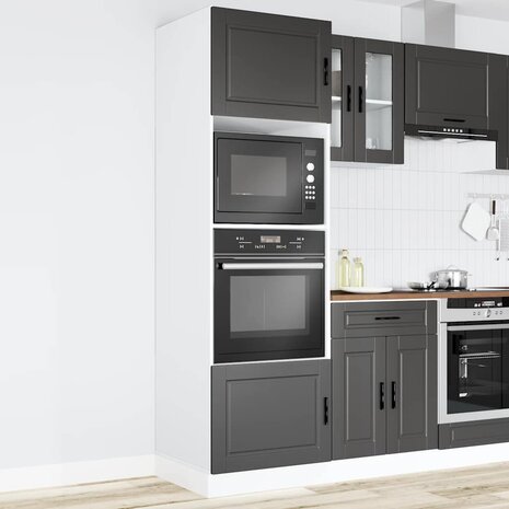 Ovenkasten 2 st Porto bewerkt hout zwart 3
