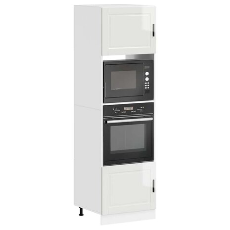 Ovenkasten 2 st Porto bewerkt hout glanzend wit 1