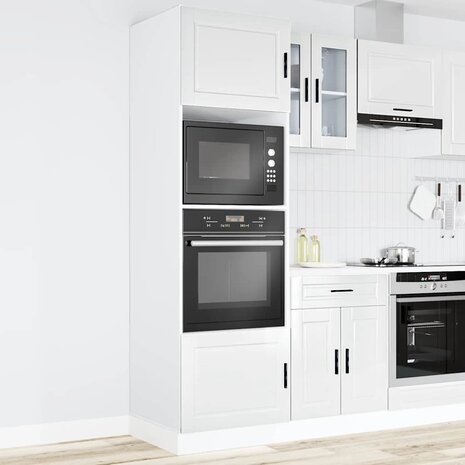 Ovenkasten 2 st Porto bewerkt hout glanzend wit 3