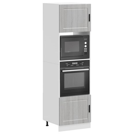 Ovenkasten 2 st Porto bewerkt hout grijs sonoma eikenkleurig 1